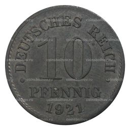 Монета 10 пфеннигов 1921 года Германия