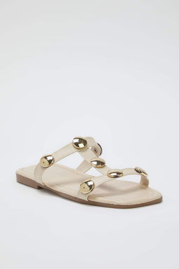 Trendyolmilla Shoes Siyah Gold Aksesuar Detayl? Kare Burun S?k Kad?n Terlik TAKSS25TE00012  фото 3