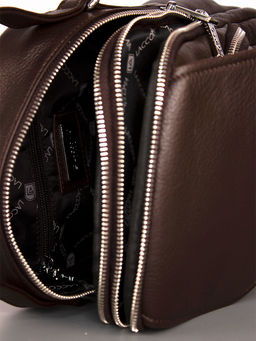 LACCOMA рюкзак 18148-коричневый натуральная кожа полиэстр  фото 4