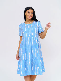 Платье женское, цвет голубой белый