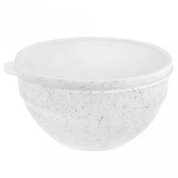 Салатник пластмассовый "Granite" 1л, 16х15,5х8см, с крышкой, белый (Россия)