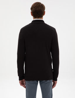 Siyah Slim Fit Fermuarl_ Triko H_rka