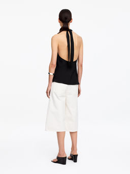 Top de cuello halter en mezcla de lino - H&m фото 4