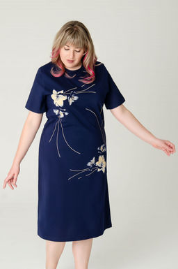 Арт. 4160 Домашняя туника женская 52-60 (5 шт) Цвет:темно-синий