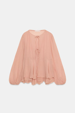 BLUSA VOLANTES ZW COLLECTION / Rosa - Zara фото 7