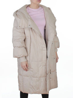 8892 LT. BEIGE Пальто зимнее женское (200 гр. холлофайбер)