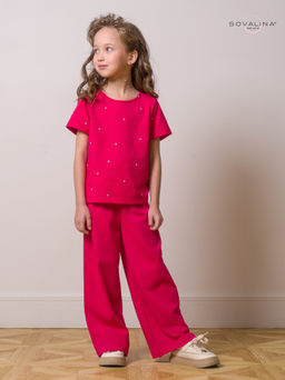 Костюм Лето сердечки малина-маджента - Sovalina фото 8