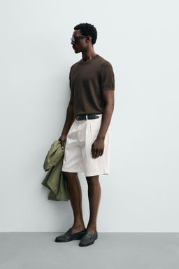 CAMISETA PUNTO REGULAR FIT B?SICO / Chocolate - Zara фото 4