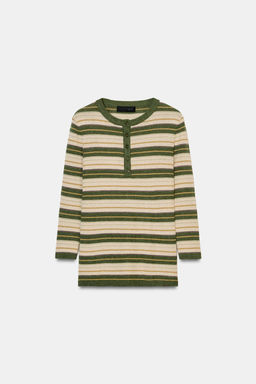 JERSEY PUNTO RAYAS / crudo/kaki - Zara фото 6