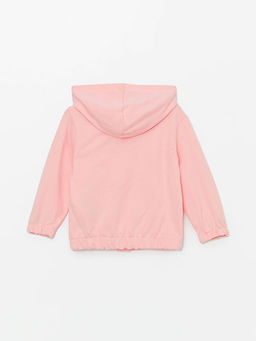 Kap??onlu Uzun Kollu K?z Bebek Fermuarl? Sweatshirt