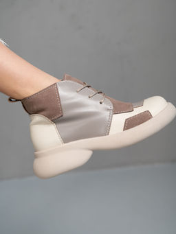 Ботинки 305.927be.Бежевый латте капучино замша/мех