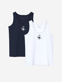 Bisiklet Yaka Erkek ?ocuk Atlet 2li