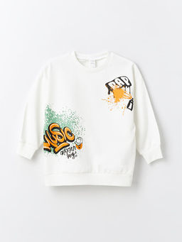 Bisiklet Yaka Uzun Kollu Bask?l? Erkek Bebek Sweatshirt - Waikiki фото 3