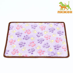 Коврик для отдыха животных, двусторонний (флис+ротанг), 40 х 30 см, сиреневый