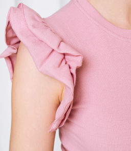 Футболка #ОКТ085006, пудровый