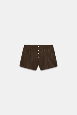 SHORTS FLUIDOS BOTONES / Marr?n chocolate - Zara фото 6