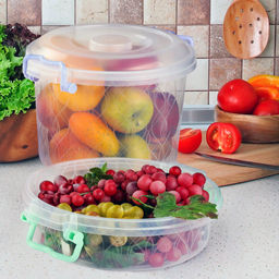 Контейнер для продуктов пластмассовый 3л, д28см, h11см, ручки-клипса (Россия) - Домашняя мода фото 5