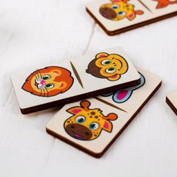 Домино Животные,28 элементов, размер плашки: 3х6х0.4 см - Лесная мастерская фото 5