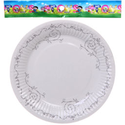 Цена за 6 шт. Тарелка бумажная 18 см в наборе 10 шт "Изящный вечер"