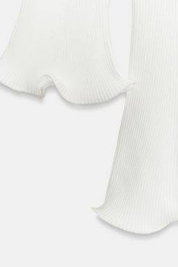 VESTIDO PUNTO RIB ACABADO ONDULADO / Blanco - Zara фото 6