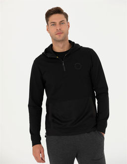 Siyah Regular Fit Kap__onlu Sweatshirt - Pierre cardin фото 2