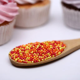 Цена за 2 шт. Посыпка кондитерская с мягким центром Бисер: оранжевый, желтый, красный, 50 г - Кондимир фото 2