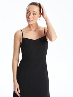 Kalp Yaka D?z Ask?l? Elbise