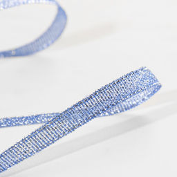 Цена за 3 шт. Лента парчовая, 6 мм, 23 1 м, цвет синий №037 - Арт узор фото 2