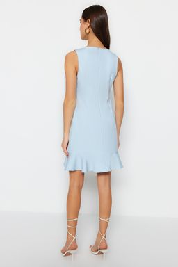 TRENDYOLMILLA Nar Cicegi A-Kesim Volanl? Dugme Detayl? Mini Dokuma Elbise TWOSS23EL02259  фото 17