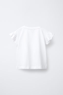 PLAIN T-SHIRT WITH RUFFLES - Zara фото 2
