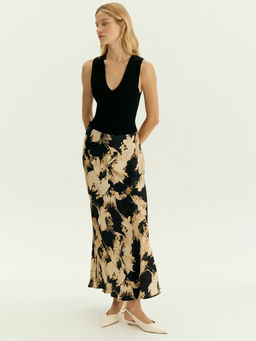 Юбка а-силуэта из вискозы, S1055/carn