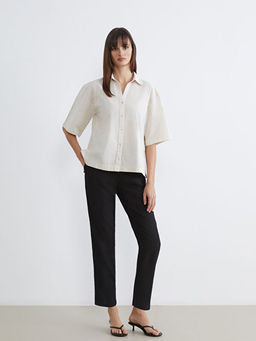 Beli Lastikli Dokulu Havu? Kesim Kad?n Pantolon