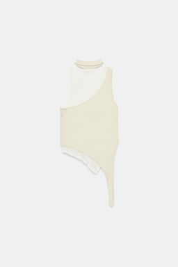 CAMISETA CHOKER EFECTO DOBLE / Crudo / Beige - Zara фото 3