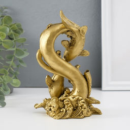 Нэцкэ «Карпы», полистоун под бронзу, 15×6.5×5 см