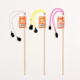 Дразнилка - удочка Норка на трубочке на деревянной палочке, микс цветов - Пижон фото 5