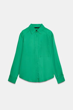 SATIN SHIRT WITH POCKET - Zara фото 6