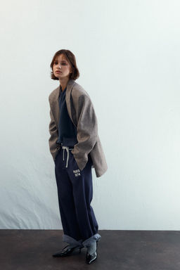 HERRINGBONE BLAZER WITH SHOULDER PADS - Zara фото 3