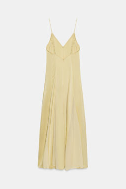 VESTIDO LENCERO COMBINADO / Amarillo pastel - Zara фото 7