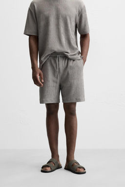 RELAXED FIT JACQUARD BERMUDA SHORTS - Zara фото 34