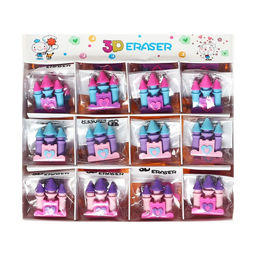 Цена за 36 шт. Ластик фигурный "Замок принцессы", МИКС