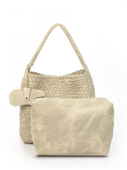 LACCOMA сумка СУ1053-0-винтаж бежевый эко кожа хлопок  фото 4