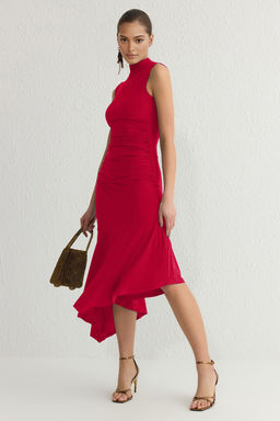 K?rm?z? Etek Ucu F?rf?r Detayl? Orme S?k Abiye Gece Mezuniyet Elbisesi TPRSS25EL00005