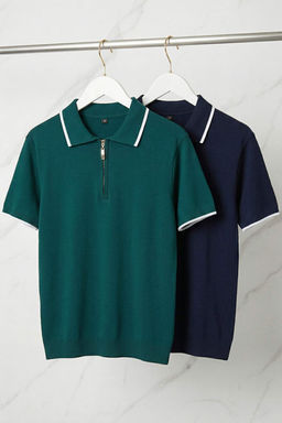 Lacivert Regular Polo Yaka Duz Polo Yaka T-shirt TMNSS26PO00026