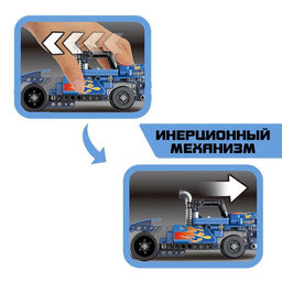 Конструктор спецтехника Грузовик UNICON Техно, инерционный, 206 деталей, 6+  фото 5