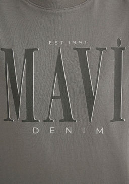 Mavi Logo Bask?l? Gri Tisort  фото 7