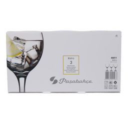 Бокалы для вина Bistro, 290 мл, стекло, прозрачные, набор 3 шт