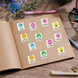 Цена за 10 шт. Бумажные наклейки оценки Хорошее настроение, 10,5 х 18 см - Арт узор фото 3