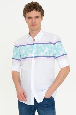 U. S. Polo Assn Мужская белая рубашка с длинным рукавом - U.s. polo assn фото 3