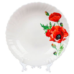 Алый мак, Тарелка суповая, 22 см, 620 мл, круглая, Daniks, LHSP85/K1929 (448962)  фото 2