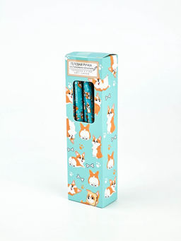 Цена за 10 шт. Ручка пластик пиши-стирай с колпачком "Корги", синяя паста, гелевая 0,5 мм